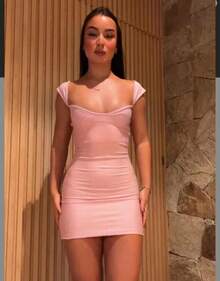 Moon Dress, Short Tube Style, Premium Supplex. - 粉色 - 查看 2