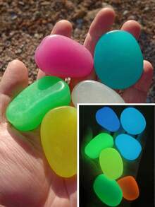 4000 piezas/Set Piedras que brillan en la oscuridad, piedras luminosas para jardín, acuario, decoración de senderos, adecuadas para jardín, césped, patio, hogar, exterior, jardín de hadas, decoración de Navidad/Día del Padre/Halloween - A - Ver 5