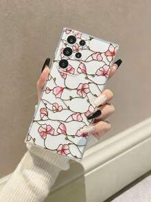 花卉图案防震透明极简保护手机壳，兼容 17/17 Pro、16/15 XR/7/8、16 Pro Max、13/14 系列、Galaxy 10/9/Note 系列 - 彩色 - 查看 4