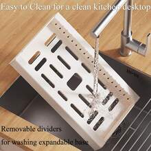 New Wok Rack, Cookware Storage Rack, Kitchen Storage Rack, Stainless Steel Countertop Pot Lid Rack, Cutting Board Rack, Vegetable Basin Rack - 白色 - 查看 4