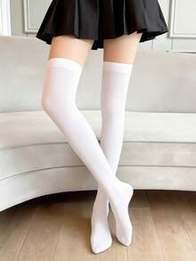 1 Pair Women's Thigh High Compression Stockings - Graduated Compression Socks, Lightweight Breathable Thigh-High Stockings - Multicolor - View 12