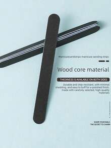 240/240 Grit Nail File, Double-Sided Nail Buffer Block, Nail Care Tool - Black - View 8