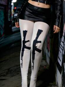 1 Pair Spring/Summer New Arrival Printed Over-The-Knee Socks, Sweet & Cool Fashion, High-Elasticity Comfortable, Suitable For Daily Wear, Fashion Item, Couples, Holiday Gifts - Multicolor - View 6