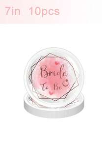 10-Piece Party Decor Paper Tray, Bachelor Party Paper Tray,"Bride" Bachelor Party Disc, Dessert Tray Suitable For Weddings, Engagements, Singles - Multicolor - View 6