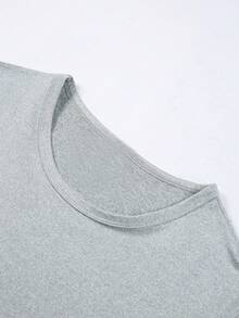 Sudadera casual de mujer de manga corta y cuello redondo con estampado de la Princesa Ariel de Disney - Gris - Ver 3