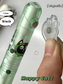 4 bút bi gel xoay hình mèo vui nhộn ST, đầu bi kép 0.5mm, mực đen, khô nhanh, viết trơn tru, bút bỏ túi tiện dụng cho học sinh, văn phòng phẩm. - Nhiều màu - Xem 7