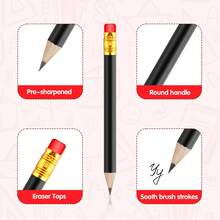 10支装带橡皮擦的绘画铅笔，HB铅笔，学生用 - A - 查看 7