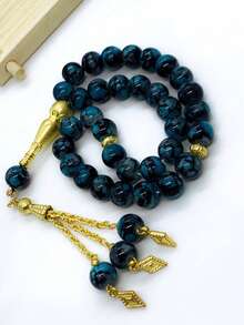 33 Beads Floral Muslim Tasbih, Golden Three Tassels, Islamic Prayer Beads, Handheld Bracelet - Golden Tripod - View 10