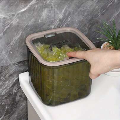 1 hộp nhựa đựng đồ dùng phòng tắm, hộp đựng bột giặt, hộp đựng viên giặt màu đen bán trong suốt, kín hơi, thích hợp đựng bột giặt, giấy giặt, viên giặt, hạt tạo mùi thơm, muối tắm, chất tăng hương thơm, vật dụng thiết yếu để sắp xếp nhà cửa, đồ dùng phòng tắm, hộp đựng đồ thời trang, thiết kế tiết kiệm không gian, hũ nhựa bền, hộp đựng viên giặt, đồ dùng gia đình.