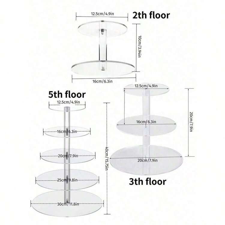 Giá trưng bày bánh tròn bằng acrylic, giá đựng bánh nhiều tầng, thích hợp cho đám cưới, tiệc sinh nhật, trang trí bánh, giá đựng bánh cupcake, phụ kiện trang trí bánh, giá đỡ bánh cưới, trang trí mùa tựu trường. - Xem 2
