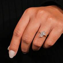 Women's Delicate Fresh 18K Gold Plated Zirconia Eye-Shaped Elegant Ring - Gold - View 6