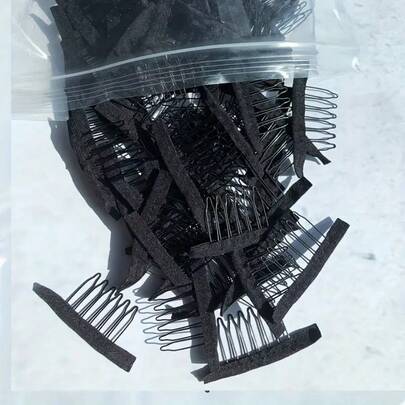 15pcs Wig Clips Set, 3-7 Teeth Wig Clips, Durable Black Lace Wig Clips, Suitable For Secure Wig And Hair Extension Attachment, Smooth Curved Ends, Ideal For DIY Wig Making And Professional Use