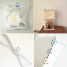 Clips de carpeta de colores apagados, clips de documento de metal, clips de papel de papelería, clips de mariposa, incluye tamaños grandes, medianos y pequeños, adecuados para suministros de oficina, hogar y papelería escolar - A - Ver 8
