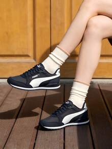 Puma ST Runner V3 NL Retro Running Shoes, Unisex Breathable Lightweight Comfortable Casual Sneakers 384857-02 - Midnight Blue-white - View 1