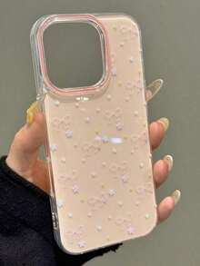 Cute Minimalist Pink Bow Polka Dot Phone Case, Suitable For IPhone 17 Pro Max, 17 Pro, 17 Air, 17, 16, 15, 14, 13, 12, 11 Pro Max Plus, Soft Protective Back Cover, Gift For Girls - 粉紅色蝴蝶結星 - 查看 18