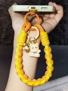 1 Set Hydrangea Cat Phone Lanyard Wrist Strap Braided Cotton Rope Pendant, Anti-Lost Phone Chain For Women - Multicolor - View 9