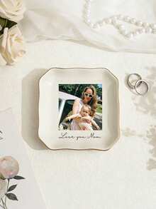 Plato personalizado con foto: Plato personalizado para joyas, regalo de boda, propuesta de dama de honor, bandeja de pequeños objetos de valor para la mejor amiga - Multicolor - Ver 4