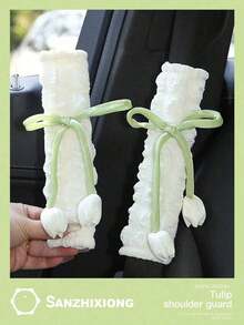 Tulip Flower Car Seatbelt Shoulder Pad Cover, Car Belt Protector, Universal All Seasons,Car Accessories Women - 粉紅色 2 件裝 - 查看 11