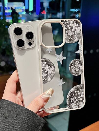 1个迪斯科球闪光星星手机壳，适用于 17 Pro Max/17 Pro/16 Pro Max/16 Pro/16/15 Pro Max/15 Pro/15/14 Pro Max/14/13 Pro Max/13 Pro/13/12 Pro Max/12 Pro/12/11系列