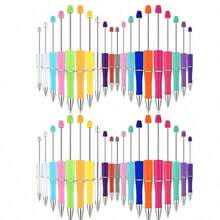DOMUUH 30pcs/Pack Plastic Pens With Beads, Suitable As Mother's Day Gift, Graduation Gift, Office Use Or Back To School Items - A - View 2