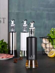 1 Bộ sản phẩm mới gồm bình ép dầu bằng thủy tinh, hũ đựng gia vị, chai đựng giấm, hộp đựng dầu ăn nhà bếp. - Xem 1