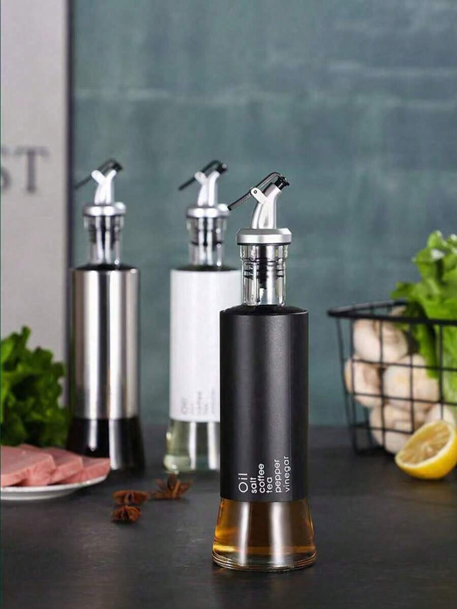 1 Bộ sản phẩm mới gồm bình ép dầu bằng thủy tinh, hũ đựng gia vị, chai đựng giấm, hộp đựng dầu ăn nhà bếp. - Xem 1