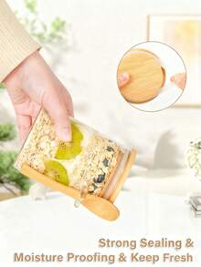 1个带盖带勺子的玻璃食品容器，可重复使用，适用于隔夜燕麦、酸奶、沙拉、布丁等食物的备餐，宽口设计，也可作咖啡罐、调料罐、烧烤容器、派对礼品、密封麦片罐、咖啡罐、面粉罐，厨房收纳好帮手，返校季必备 - 适合居家收纳和送礼 - 彩色 - 查看 7