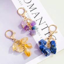 1PC Natural Crystal Raw Stone Pendant – Healing Energy Stone For Mobile Phone Decor & Yoga Spiritual Jewelry Gift Mother's Day Valentine's Day Gift - Raw Stone Keychain - View 4