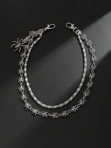 1条哥特式暗黑蜘蛛链，个性化嘻哈裤链，百搭日常佩戴 - 白K - 查看 6