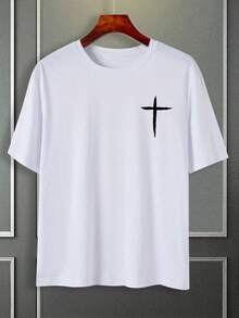 Manfinity Homme Men's T-Shirt With Cartoon Print - White - View 6