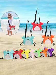 1pc Unique Crab Shaped Beach Bag, Kids Shell Shoulder Crossbody Bag - Multicolor - View 1