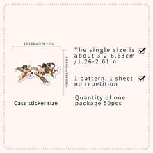 50pcs Angel's Melody Dreamy Cartoon Cute & Fun Personalized Stickers For Phone, Desktop Scrapbook Supplies Stationery Funny Stickers Kindle - Square - View 5