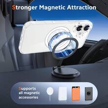 1pc Hadaasi Transparent Acrylic Minimalist Magnetic Phone Case, New Model Compatible With IPhone 17 Pro Max, 17 Pro, Air, 16 Pro Max, 15 Plus, 14, 13, 12/13 Mini, 11 - Clear - View 8