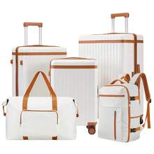 Tidal flash 5 Pieces Travel Suitcase Set (20/24/28 Inch) + Backpack + Duffel Bag,  Hard Shell Suitcase With TSA Lock ,Durable Travel Luggage  With 360° Quiet Spinner Wheels ,Travel Essentials For Men For Women  Vacation , Business Trip ,Family Vacations,Cruise Essentials ,Large Capacity Travel Essential Travel Accessories Travel Organizer Travel Stuff, Spring Outings - Elegant White - View 12