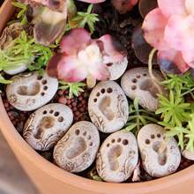 Set de 20 piezas de piedras de paso con forma de huella para jardín de primavera, decoración creativa para macetas, accesorios únicos para microlandscape de patio y mesa - Cubierta de pie individual con huella 20 - Ver 11