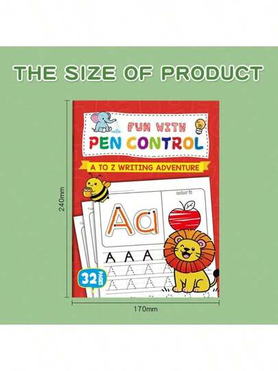 1本英文字母和词汇练习册，适合学校学生和家庭教育者使用