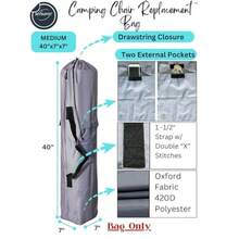 40 x 7 x 7 pulgadas gris M bolsa de repuesto para silla de camping plegable sillas de campamento hamaca esterilla de yoga silla de playa paraguas bolsa de tienda de campaña tela de - Gris - Ver 3