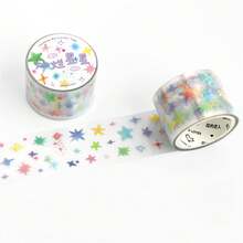 1 Roll Of Die-Cut PET Tape, Korean Style Hand-Painted Scrapbooking DIY Decor, Colorful Confetti Series, Suitable For Gifts, Office, Home, Marking, Labeling, Classroom, Entertainment Toys, Student Planner Creative Retro Decoration Stickers - Multicolor - View 12