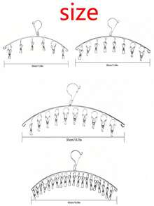 Windproof Clothes Drying Rack, Thick Stainless Steel Laundry Hanger For Drying Socks, Bras, Underwear, Stockings And Gloves - Silver - View 5