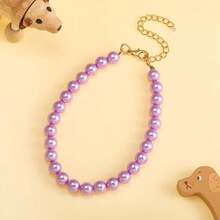 新款可调节奢华仿珍珠宠物项圈，时尚耐用，猫狗均适用 - 彩色 - 查看 16