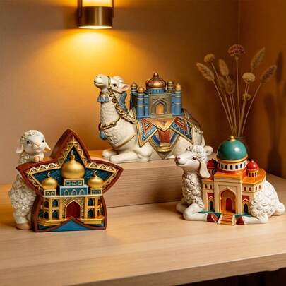 1个绵羊蜡烛模具，DIY骆驼屋石膏树脂皂模，中东城堡桌面装饰创意手工礼品