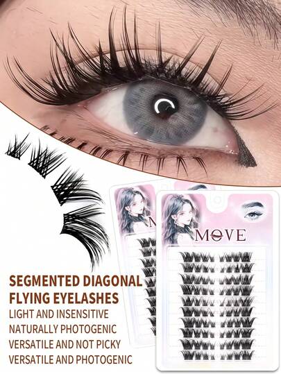 80根D型卷翘单根假睫毛，长度8-15毫米。睫毛簇，自然柔软，纤长纤细。这些睫毛可以提升眼部魅力，适合日常妆容或派对场合。睫毛簇，单根假睫毛，单根假睫毛。