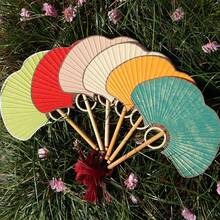 创意银杏圆扇 文化创意宣纸扇 双面书法绘画 DIY扇子工艺饰品 - 多色 - 查看 6