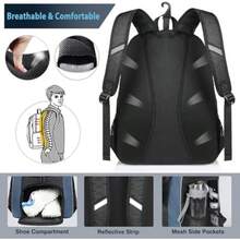 mochila deportivaMALETIN Mochila de Béisbol Mochila Beisbol Hombre con Grand Capacidad para Béisbol Guantes Casco Batuta y Zapatos Mochila Béisbol para Adultos y Jóvenes Regalos Deportivos al Aire Libre 40L - Negro 40L - Ver 5