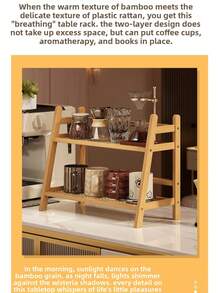 1pc Desktop Kitchen Organizer Rack, Spice Rack, Double-Layer Desk Organizer, Suitable For Office, Kitchen, Cup Holder, Christmas, Winter, Kitchen - Multicolor - View 6