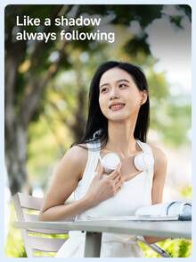 ViSSKO Summer Essential Cooling Neck Fan | Semiconductor Cooling Chip Instant Cooling, Retractable Hose For Easy Carry, Supports Aromatherapy, 3 Wind Speed Modes For All-Day Freshness - Neckband Style (cooling Version) - View 3