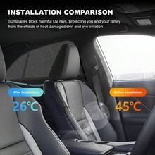 2件装汽车座椅靠背防蚊遮阳网帘，黑色网状遮阳帘，不阻挡视线或影响车窗操作，保护宝宝免受阳光和高温照射，汽车车窗遮阳帘，防紫外线，透气 - 黑色 - 查看 7