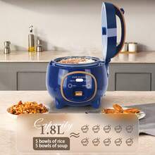 LIPETY Mini olla arrocera de 8 l, voltaje dual 110 V-220 V, olla interior extraíble, multifuncional para cocinar arroz, hervir agua y cocinar sopa a fuego lento, olla eléctrica compacta de pequeña capacidad. - Enchufe EU Tipo E(220-240V) - Ver 3