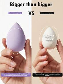 2/4/6/8/10个装紫色斜切化妆海绵，柔软无瑕上妆蛋，干湿两用，适合所有肤质的化妆工具 - 彩色 - 查看 8