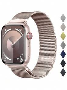 不锈钢米兰尼斯表带,兼容 40mm、41mm、38mm、42mm、44mm、45mm、49mm、46mm,兼容 Series 11、10、9、8、7、6、5、4、3、2、1、Ultra 3/2/1 和 SE 3/2/1,男女通用 - 38mm/40mm/41mm - 查看 2